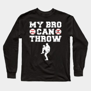 Kids Cute Baseball Brother Sister Gift Pitcher Long Sleeve T-Shirt